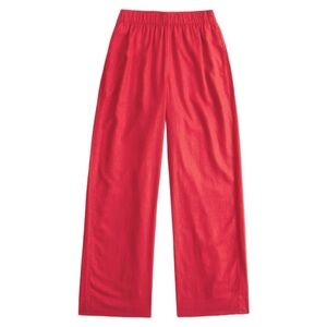 Abercrombie & Fitch Linen Blend Wide Leg Pull On Red Pants Size Small Regular